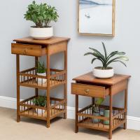 苏宁放心购楠竹花架子实木多层客厅室内落地简约绿萝多肉花台花几古董鱼缸架新款简约