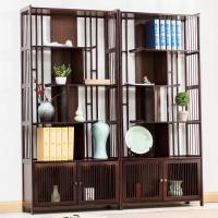苏宁放心购中式博古架楠竹古董架多宝阁茶叶茶具茶室展示柜实木收纳置物架子新款简约