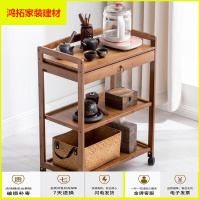 苏宁放心购小推车置物架子院专用工具车竹实木三层美发美甲店储物柜新款简约