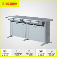 苏宁放心购翻转电脑桌半嵌入式隐藏桌部队电教室培训桌学校教室机房学生桌新款简约