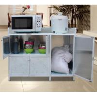 苏宁放心购加厚茶水柜简易碗柜阳台柜 铝合金柜厨房储物柜防火灶台柜新款简约