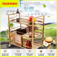 苏宁放心购餐车小推车餐厅送餐车手推车三层不锈钢茶水车KTV酒水车新款简约