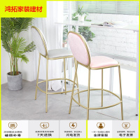 苏宁放心购简约铁艺吧台美发布艺椅前台酒吧收银背靠高脚凳休闲甜品餐椅新款简约