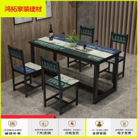 苏宁放心购餐桌食堂餐桌小吃店快餐桌小吃桌椅一桌四椅组合吃饭桌简约长方形新款简约