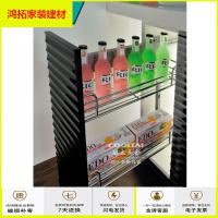 苏宁放心购橱柜304不锈钢侧拉篮置物架调味 配18寸阻尼轨道150柜200柜底丝款新款简约