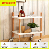 苏宁放心购北欧酒店餐车茶水小推车家用三层火锅置物架多功能移动实木酒水车新款简约