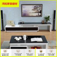 苏宁放心购简约现代钢化玻璃茶几电视柜组合套装时尚烤漆储物可伸缩电视柜新款简约