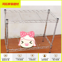苏宁放心购厨房用品两层置物架收纳架调味料架厨房锅架不锈钢色台面架子新款简约