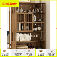 苏宁放心购新中式博古架实木书架置物架古董架茶室茶叶架茶具柜办公室多宝阁新款简约