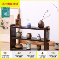 苏宁放心购日式实木小号博古架多宝阁 多层盆景展示架 茶壶茶具收纳置物架新款简约