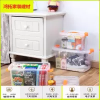 苏宁放心购透明收纳箱塑料整理箱手提箱子有盖耐收拉盒小号盒子储物箱收纳盒新款简约