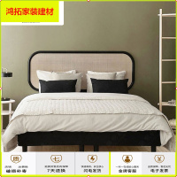 苏宁放心购北欧实木床酒店民宿藤床卧室家具藤编床东南亚1.8米真藤艺双人床新款简约