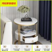 苏宁放心购意式客厅沙发大理石边几轻奢圆形双层岩板角几现代简约卧室床头柜新款简约