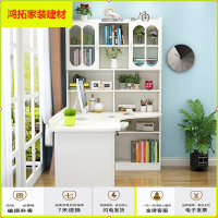 苏宁放心购实木书桌家用学生卧室转角电脑桌书架书柜一体组合儿童写字桌子新款简约