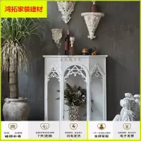 苏宁放心购美式乡村壁炉复古花装饰柜民宿酒店客厅做旧小玄关桌子摄影道具新款简约