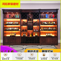 苏宁放心购定制红酒柜展示架酒窖酒行商用货架展示架陈列柜白酒庄酒架子实木新款简约