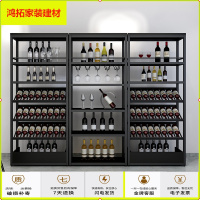 苏宁放心购工业风铁艺红酒柜超市白酒架酒庄落地柜收纳展示柜置物架货架酒架新款简约
