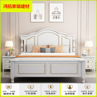 苏宁放心购美式轻奢实木床1.5米1.8米现代简约单双人高箱储物白色主卧室婚床新款简约