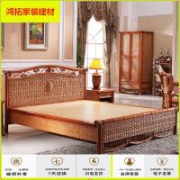 苏宁放心购藤艺床 平板大床 藤席大床 藤床藤木床双人藤床竹节藤床新款简约