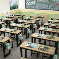 学校校园培训班课桌椅套装中小学生彩色单双人桌凳辅导班美术课桌