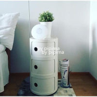 屁屁妈ins北欧风简约房床头柜卧室边角圆形多功能收纳柜白色1层床头柜21*32.5整装