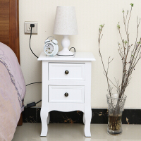 欧式田园床头柜迷你白色小户型窄韩式风格收纳柜实木储物柜白色一抽一款整装