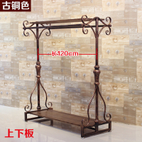 复古服装店双排中岛落地式衣架展示架男女童装店铁艺货架