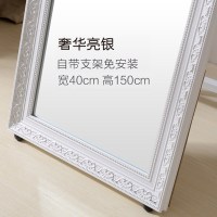 欧式时尚简约实木穿衣镜全身镜落地镜悬挂镜商场试衣镜子大欧式金花(167*50)其他