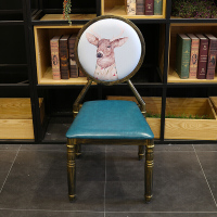 复古餐桌椅铁艺休闲靠背椅子快餐店奶茶店饮品店咖啡厅桌椅组合