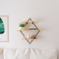 简约现代实木墙上置物架客厅电视墙置物架壁挂一字搁板隔板架大号长100*宽22*高80cm