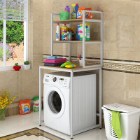 洗衣机置物架滚筒洗衣机马桶上方架子卫生间浴室收纳架阳台储物架[三层]黑架+黑色