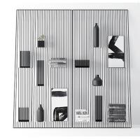 现代简约铁艺隔断置物架简易书架个性靠墙陈列展示架玄关装饰架子