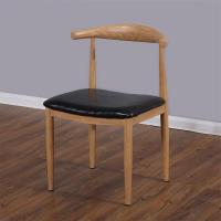 仿实木铁艺牛角椅子奶茶甜品店桌椅简约餐椅咖啡厅西餐厅桌椅组合