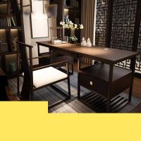 新中式书桌电脑桌现代中式书桌椅组合酒店样板房办公桌实木写字台