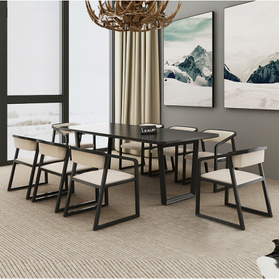北欧现代简约实木餐桌椅组合饭桌整装大小户型创意设计师客厅家具