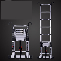 伸缩梯家用折叠梯升降楼梯加厚扶梯铝合金工程梯子带挂钩