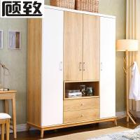 卧室家具 实木现代简约四北欧衣柜原木大衣橱柜子BO104 BO 104四衣柜 4