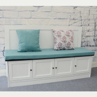 地中海实木餐厅家用卡座餐桌椅组合北欧简约小户型休闲储物椅定制