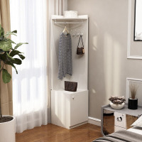 多功能转角衣帽架墙角穿衣镜落地卧室客厅收纳柜角柜挂衣架推拉镜