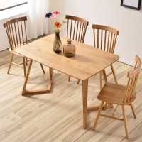 北欧原木胡桃木色餐桌橡木日式餐桌椅组合实木餐桌现代简约长方形
