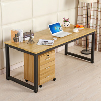 简易钢木电脑桌台式家用经济型简约现公桌卧室书桌双人写字台