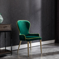 美式布艺餐椅简约实木餐椅样板房创意洽谈椅西餐厅餐椅漫咖啡餐椅 颜色可定制