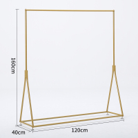 金色实木服装店衣架展示架落地式女装中岛陈列货架上墙挂衣服架子高低正挂官方标配