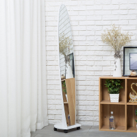 简约移动穿衣镜烤漆全身镜落地镜挂衣储物环保试衣镜环康511方形移动简约棕色其他