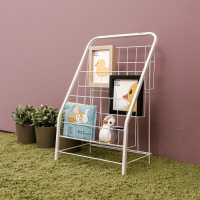 书架绘本架书报架落地杂志架展示架铁艺小书架宝宝书架M码(4层)白色/免安装