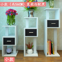 多层简约客厅实木质花架阳台兰花盆架室内绿萝肉地面花架子单个小款苹果红配白