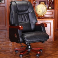 真皮老板椅实木办公椅子可躺大班椅座椅家用电脑椅升降转椅
