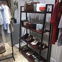复古鞋店鞋包架展示架落地多层鞋架男女装店店铺鞋架包包店童鞋架