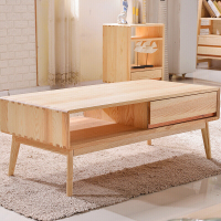 北欧实木茶几 现代简约泡茶桌小户型客厅家具 简易白蜡木日式茶桌 1.2米原木色茶几