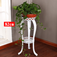 欧式加厚铁艺花架多层客厅落地阳台折叠花架绿萝花架子升级加厚白色82CM